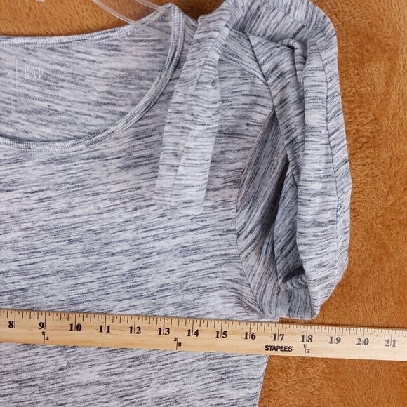GAP Womens Top Medium Gray Pullover Mineral Wash Stretch Knit Casual Basic - Picture 3 of 6